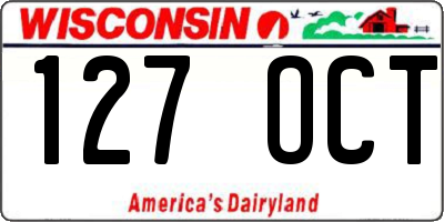 WI license plate 127OCT