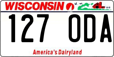 WI license plate 127ODA