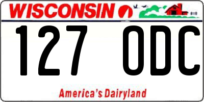 WI license plate 127ODC
