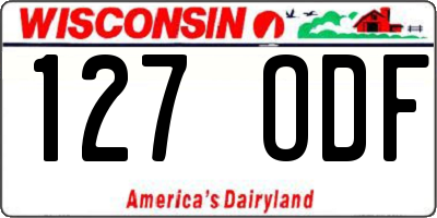 WI license plate 127ODF