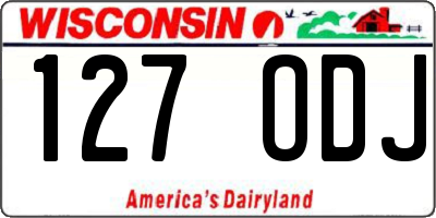 WI license plate 127ODJ