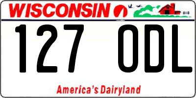 WI license plate 127ODL