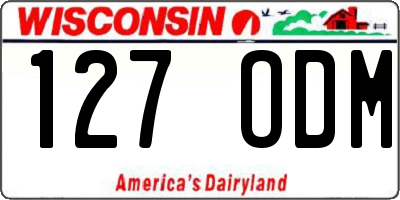 WI license plate 127ODM