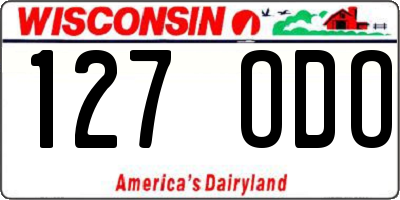 WI license plate 127ODO