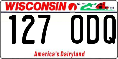 WI license plate 127ODQ