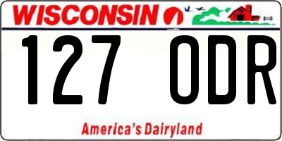WI license plate 127ODR