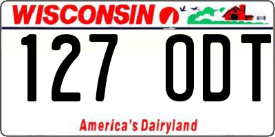 WI license plate 127ODT