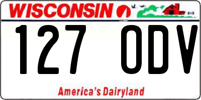 WI license plate 127ODV