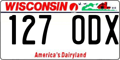 WI license plate 127ODX
