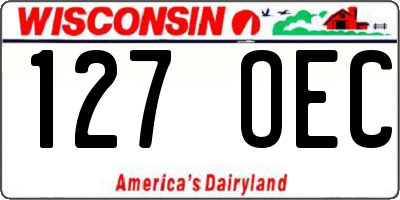 WI license plate 127OEC