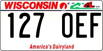 WI license plate 127OEF