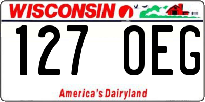 WI license plate 127OEG
