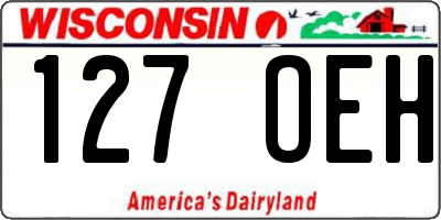 WI license plate 127OEH
