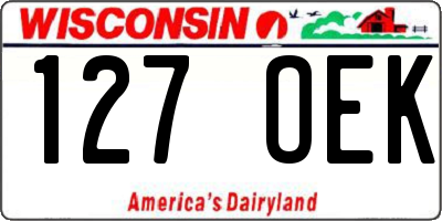 WI license plate 127OEK