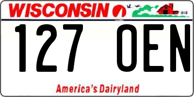 WI license plate 127OEN