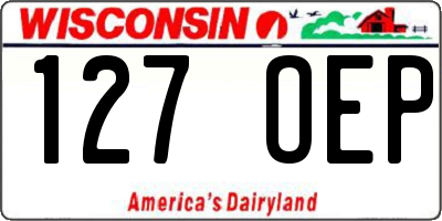 WI license plate 127OEP