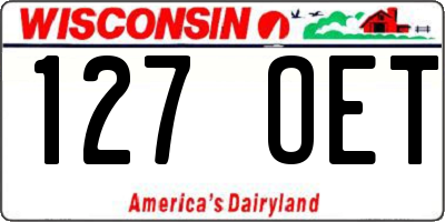 WI license plate 127OET
