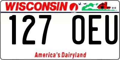 WI license plate 127OEU
