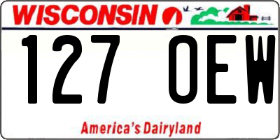 WI license plate 127OEW