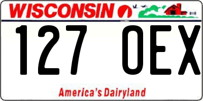 WI license plate 127OEX