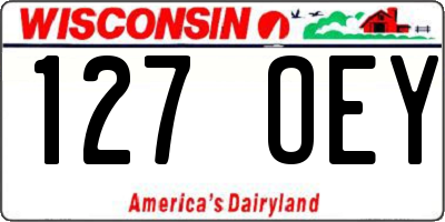 WI license plate 127OEY
