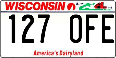 WI license plate 127OFE
