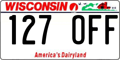WI license plate 127OFF