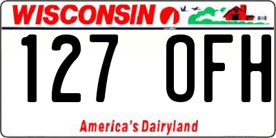 WI license plate 127OFH