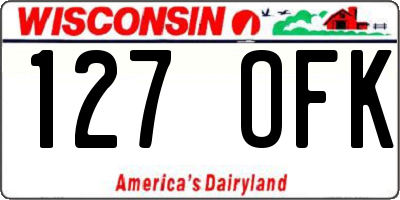 WI license plate 127OFK
