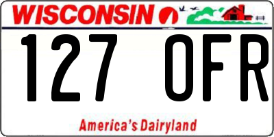 WI license plate 127OFR
