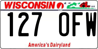 WI license plate 127OFW