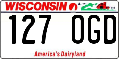 WI license plate 127OGD