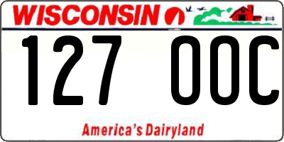 WI license plate 127OOC