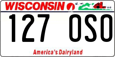 WI license plate 127OSO