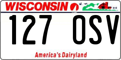 WI license plate 127OSV