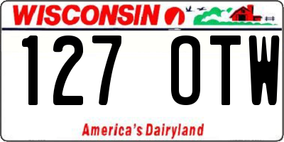 WI license plate 127OTW