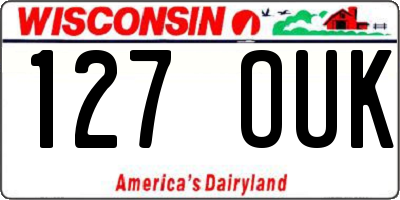 WI license plate 127OUK