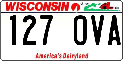 WI license plate 127OVA