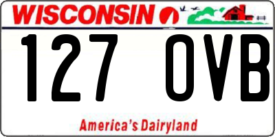 WI license plate 127OVB