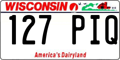 WI license plate 127PIQ