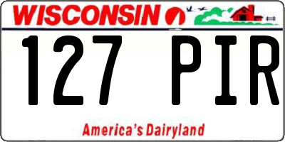 WI license plate 127PIR