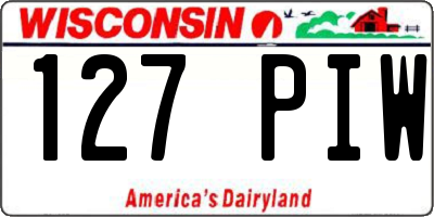 WI license plate 127PIW