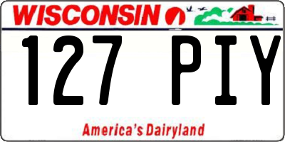 WI license plate 127PIY