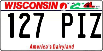 WI license plate 127PIZ