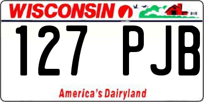 WI license plate 127PJB