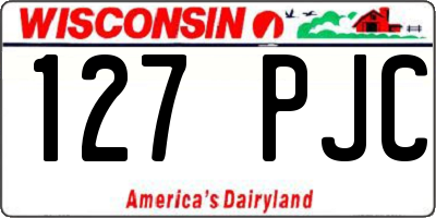 WI license plate 127PJC
