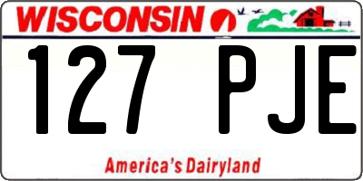 WI license plate 127PJE
