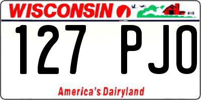WI license plate 127PJO