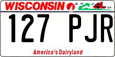 WI license plate 127PJR