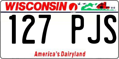 WI license plate 127PJS